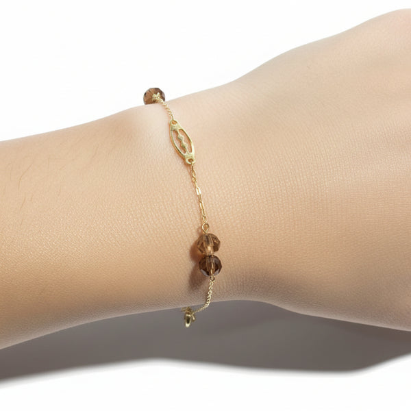 Bracelet station or jaune 18 carats, motifs ajourés