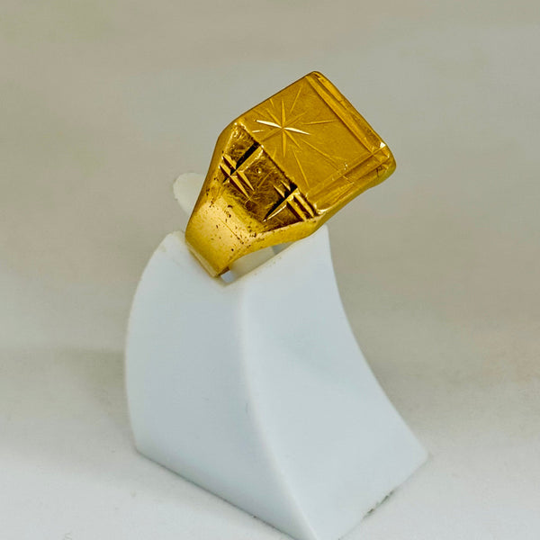 Chevalière en Or Jaune 18K Taille-63
