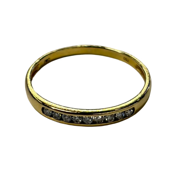 Bague Demi Tour en Or Jaune et Diamants
