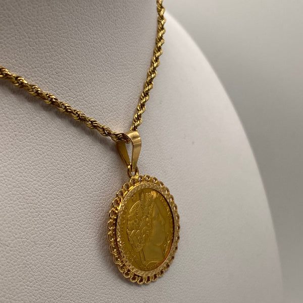 Pendentif Porte Pièce en Or Jaune 22K - 4.45g