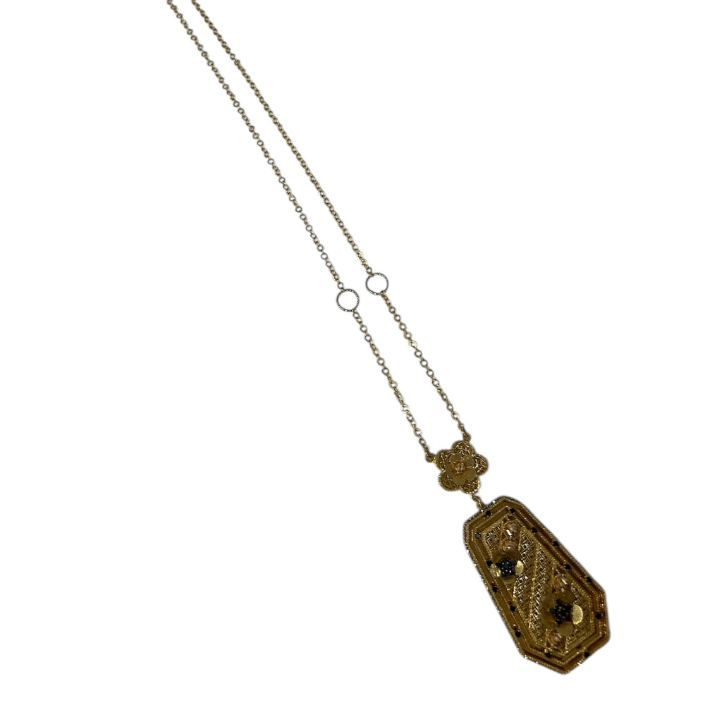 Collier en Or 18 Carats avec Oxyde de Zirconium Poids - 18.77 Grs