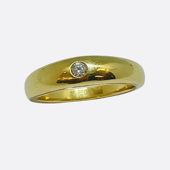 Solitaire en or jaune 18K - Taille 58