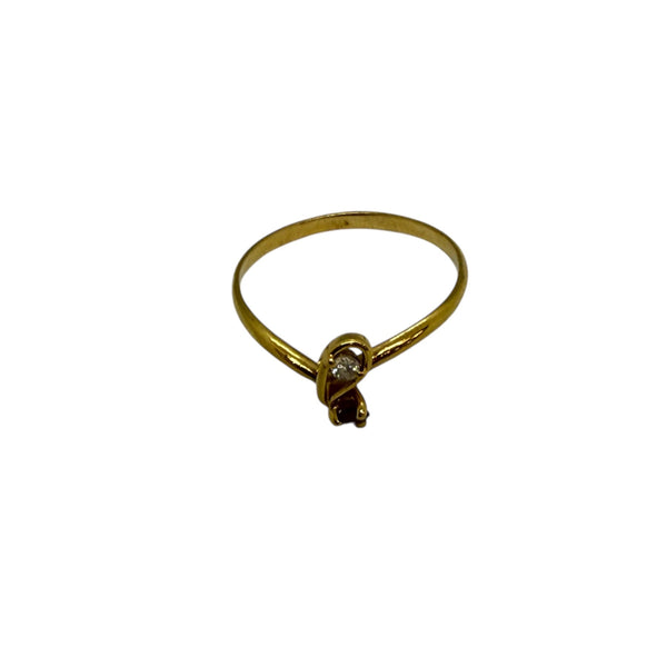 Bagues en or jaune 18K avec oxydes de zirconium - T 51