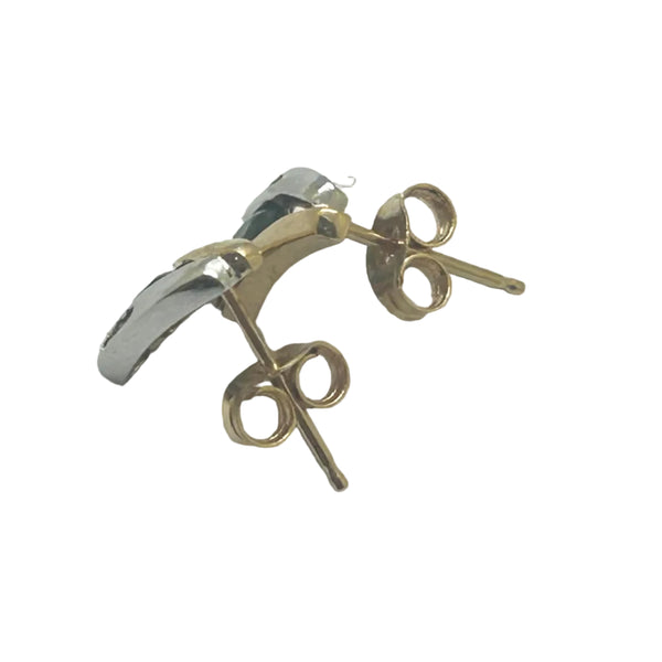 Boucles d'Oreilles Or Jaune et Or Blanc 18 K