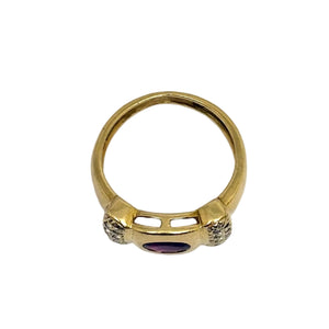 Bague Tank en Or Jaune avec Rubis & Diamants 18K