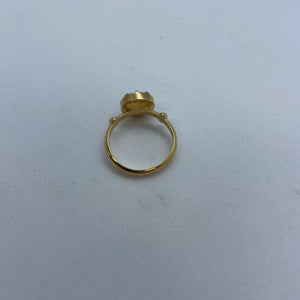 Bague en or jaune 18 carats avec grenat – T 55