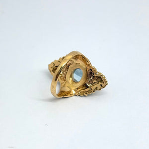 Bague Marquise Or Jaune 18K avec Topaze