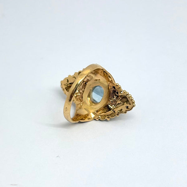 Bague Marquise Or Jaune 18K avec Topaze