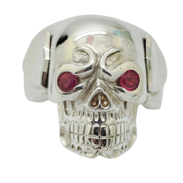 Bague tête de mort en Or Blanc 18 carats
