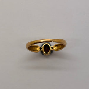 Bague Empierrée en Or Jaune 14K Taille-56