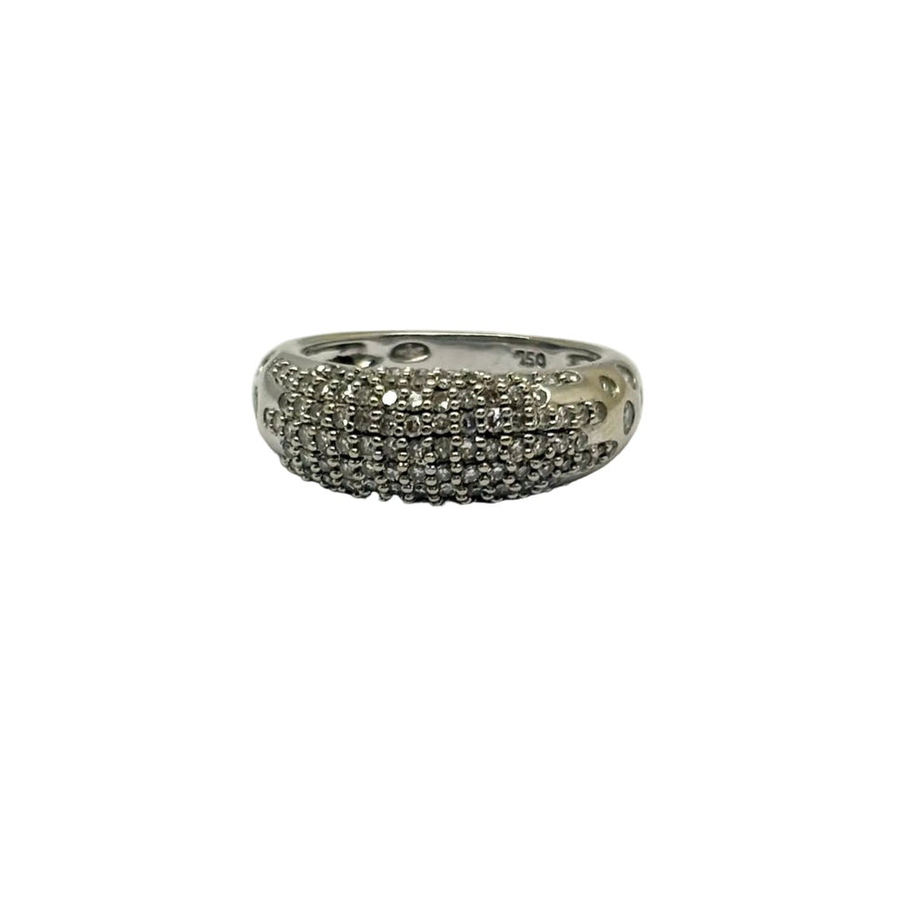 Bague empierrée en or gris 18K