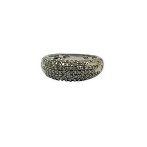 Bague empierrée en or gris 18K