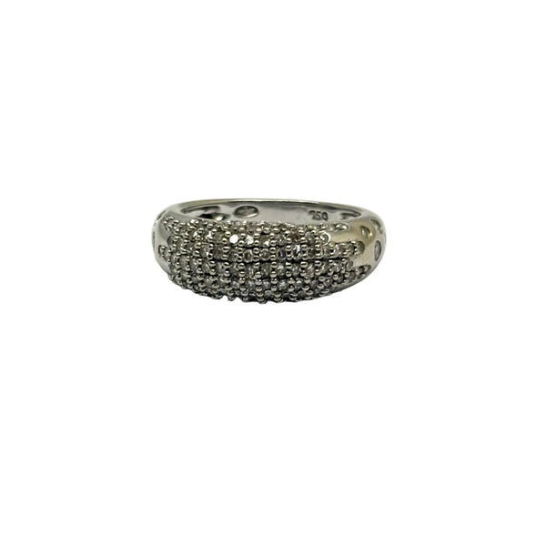 Bague empierrée en or gris 18K