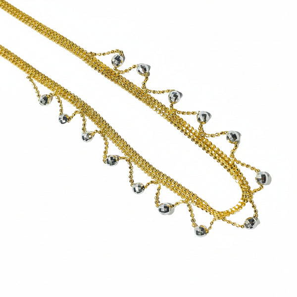 Collier en maille Milanaise en Or Jaune et Or Gris 22K - 13.66 Grs