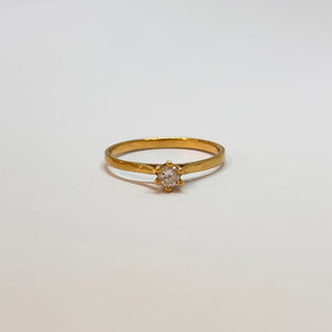 Bague solitaire en Or jaune 18K T.55