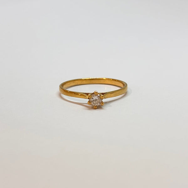 Bague solitaire en Or jaune 18K T.55
