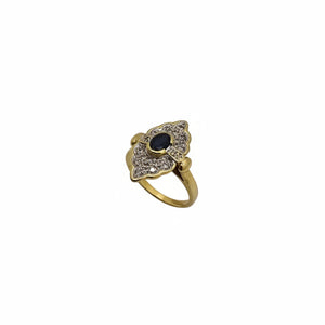 Sublime Bague Marquise en Or Jaune 18K - 5.54 G - T 54 avec Diamants