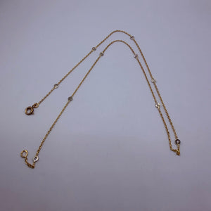 Collier Ras du Cou en Or Jaune 18K - Diamants - 2.56G