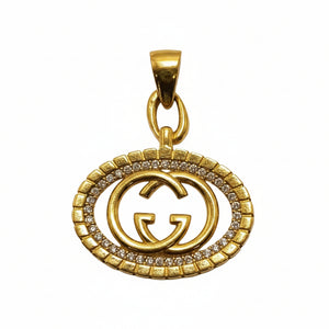 Pendentif Médaille Or Jaune 18 Carats avec Oxydes