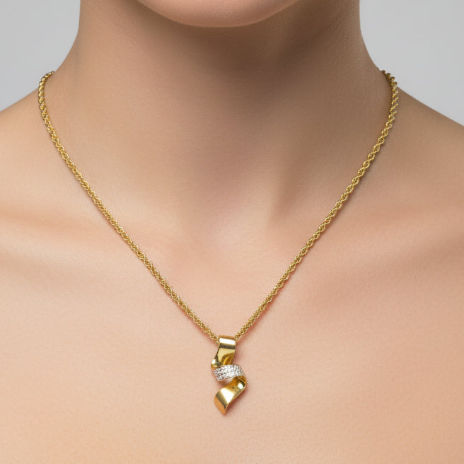 Pendentif torsadé en or jaune 18 K - 2.21 G