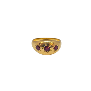 Bague en or jaune 18k avec rubis (9.52g, taille 62)