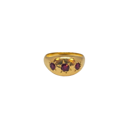 Bague en or jaune 18k avec rubis (9.52g, taille 62)