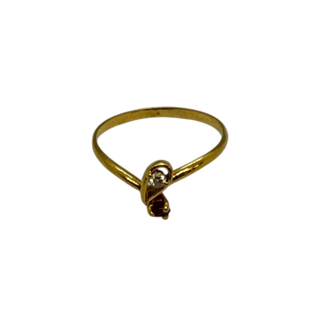 Bagues en or jaune 18K avec oxydes de zirconium - T 51