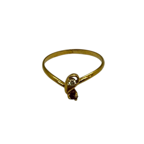 Bagues en or jaune 18K avec oxydes de zirconium - T 51