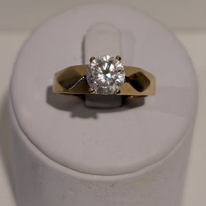 Solitaire Or Jaune 18 K - Taille 56 - 3.12 G