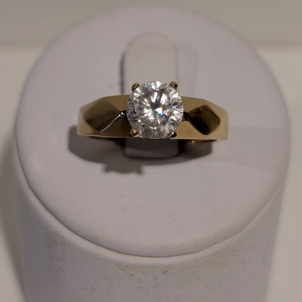 Solitaire Or Jaune 18 K - Taille 56 - 3.12 G