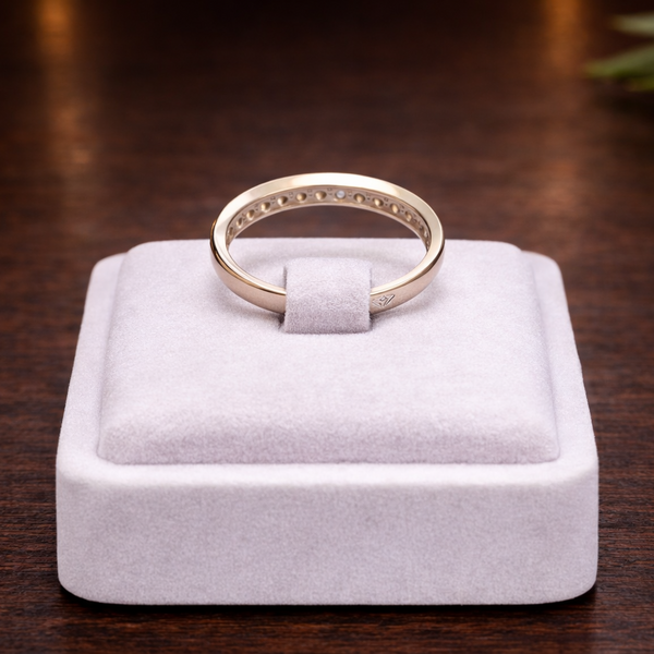 Bague Demi Tour en Or Gris 18K - Taille 50 - 1.79G