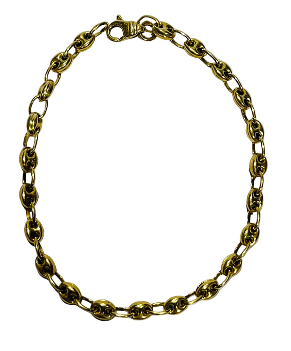 Bracelet en Or Jaune Maille Grain Café 18k - 5.35 G