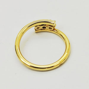 Bagues en Or jaune 18K diamant - Taille 54 - 3.70g