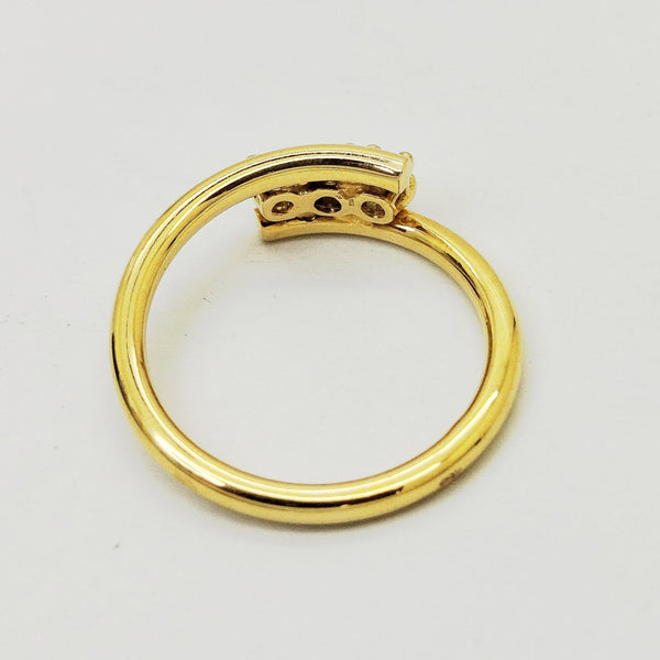 Bagues en Or jaune 18K diamant - Taille 54 - 3.70g