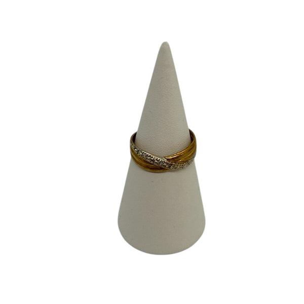 Bague en Or jaune 18 carats sertie de diamants – Taille 54 2.16 Grs