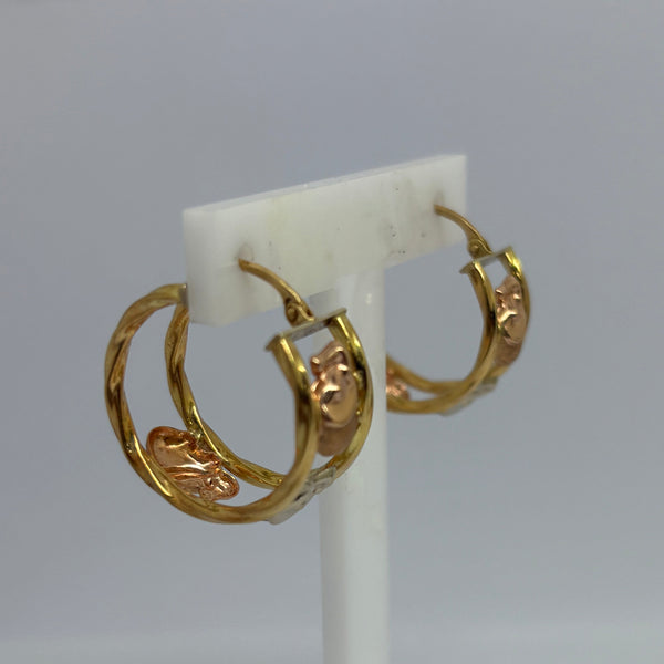 Boucles d'oreilles créoles en Or jaune 18K - 6.15G
