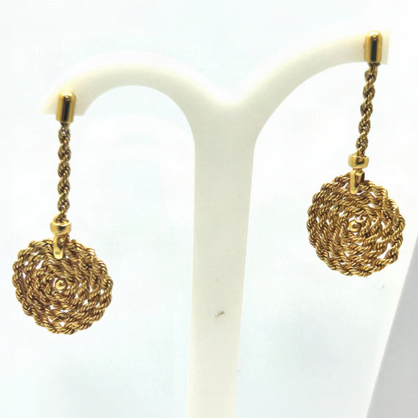 Boucles d'oreilles pendantes en or jaune 18 K