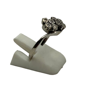 Bague en Or Blanc 18K avec Oxydes de Zirconium - T51.5 - 3.71gr