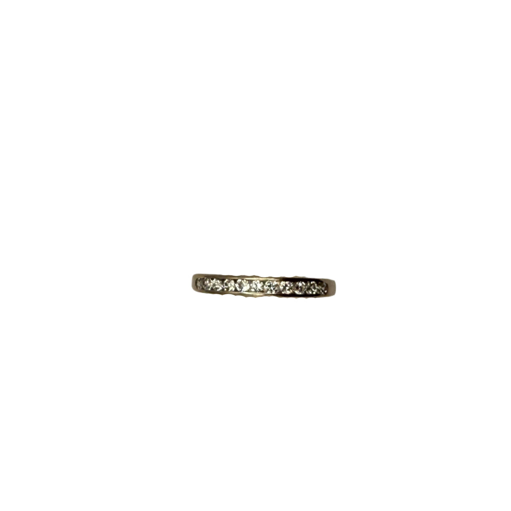 Bague Alliance Demi Tour Or Blanc 18K Taille-54