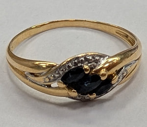 Bague en or jaune 18K avec saphir naturel 1.80 Grs - Taille 55