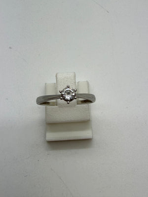 Solitaire en Or Blanc 18K - 1.14 Grs - Taille 52