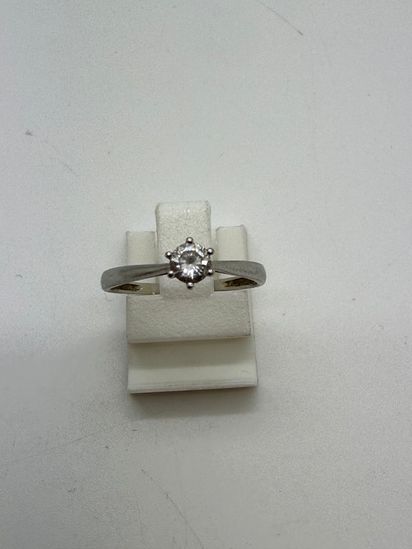 Solitaire en Or Blanc 18K - 1.14 Grs - Taille 52