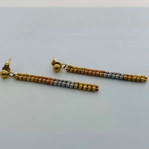 Boucles d'oreilles pendantes 3 ors