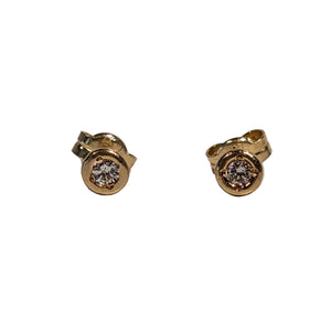 Boucles d'oreilles en or jaune et diamants