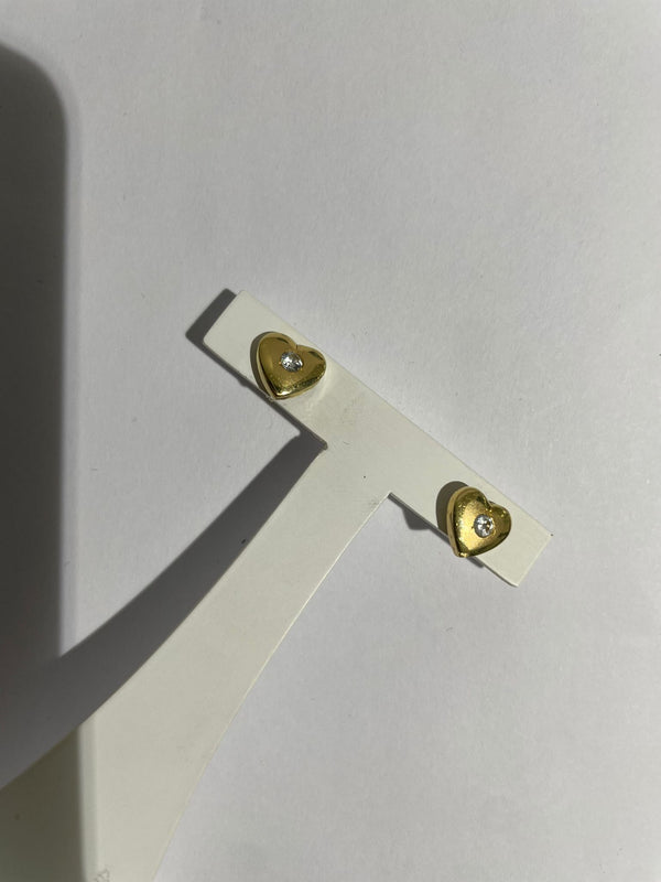 Boucles d'oreilles en Or Jaune 18K Coeur