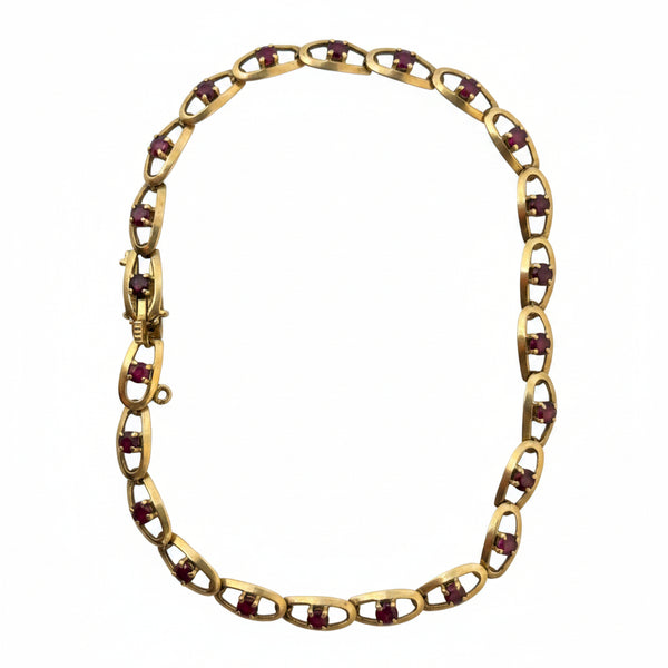 Bracelet en Or Jaune 18K avec 23 Rubis