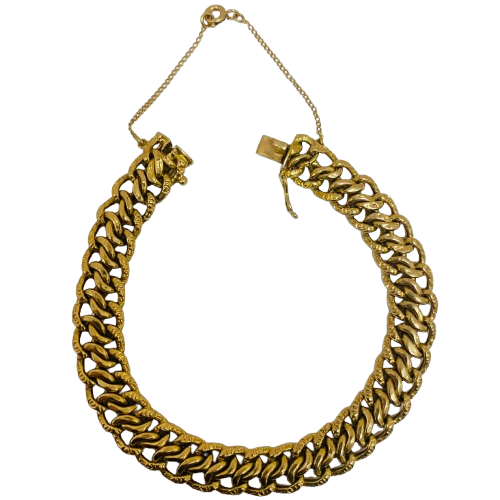 Bracelet Maillon Maille Américaine en Or Jaune 18 Carats - 12.04 Grs