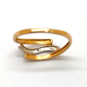 Bague en Or Jaune et Blanc 18K - Taille 51.5 - 1.31g