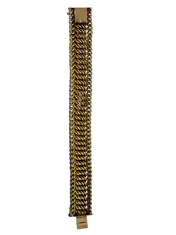 Bracelet Manchette Or Jaune 18K 45.81 Grs