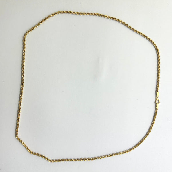 Collier Chaîne Or Jaune 18 Carats Maille Corde
